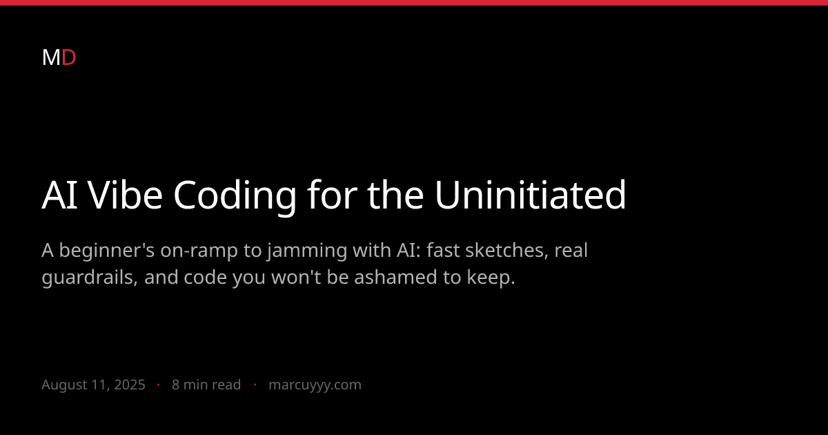 AI Vibe Coding for the Uninitiated | Marc Uy Dagatan